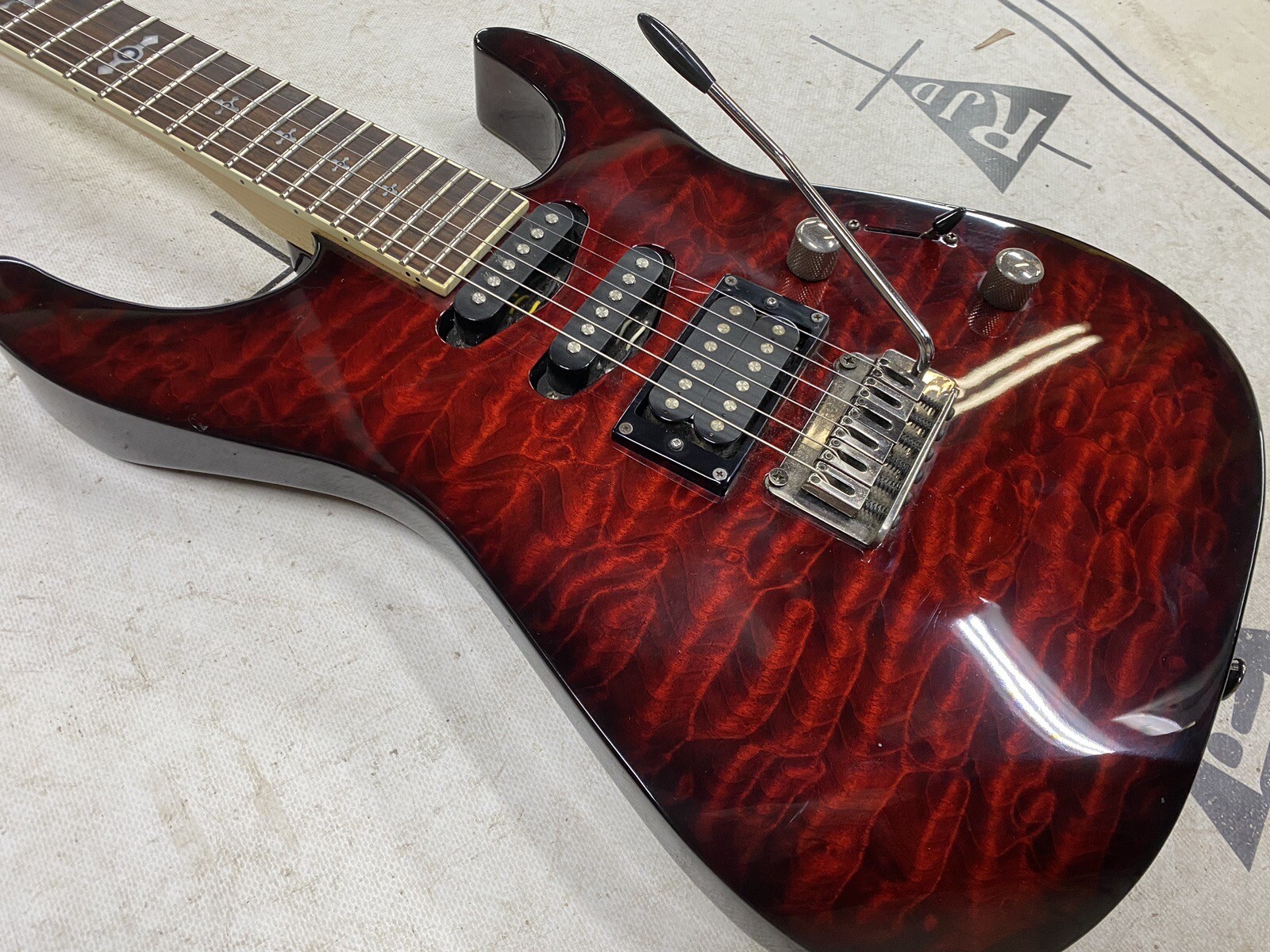 Jackson Dinky Shuriken Electric Guitar Red Flame