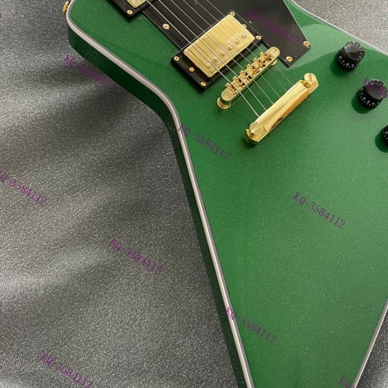 Solid Electric Guitar Stainless Rounded Fret Edge Sparkle Green From US Stock