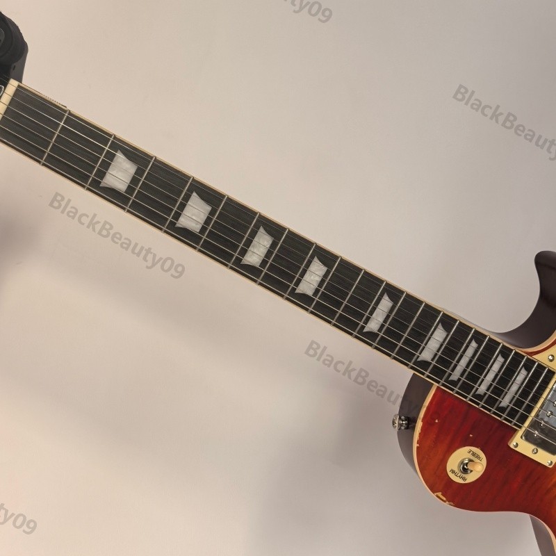Aged Solid Body Electric Guitar Bone Nut Stainless Rounded Fret Edge Nitro Paint