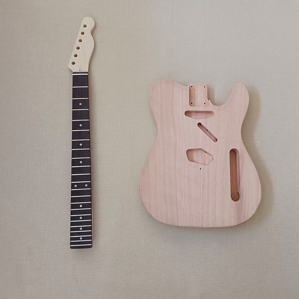 DIY TL Electric Guitar Kit Unfinsh 6 String Maple Neck No Part Mahogany Body