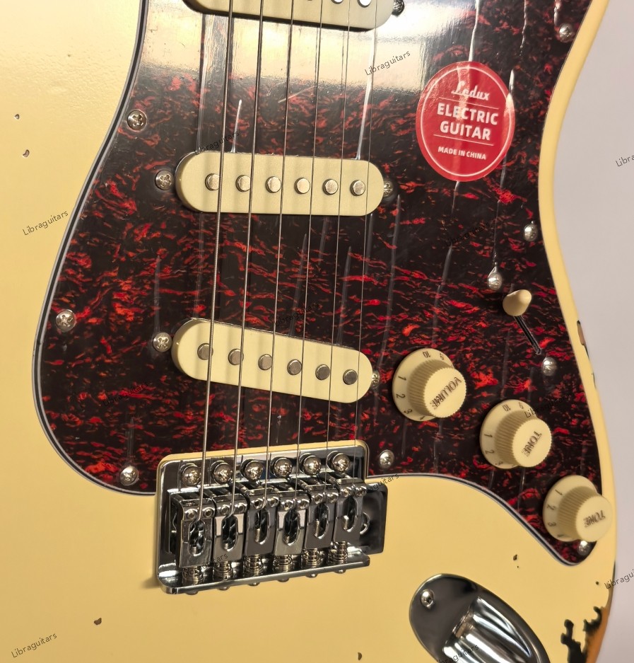 Vintage Aged Electric Guitar Stainless Rounded Fret Edge Tremolo Bridge US Stock