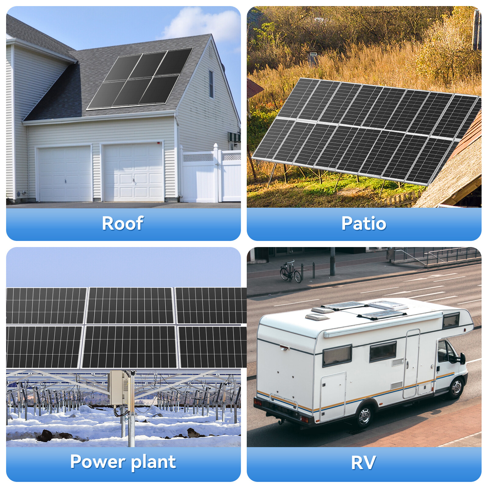 200Watt Mono Solar Panel 12V Battery Charging RV Home Off-Grid Boat Power Carava