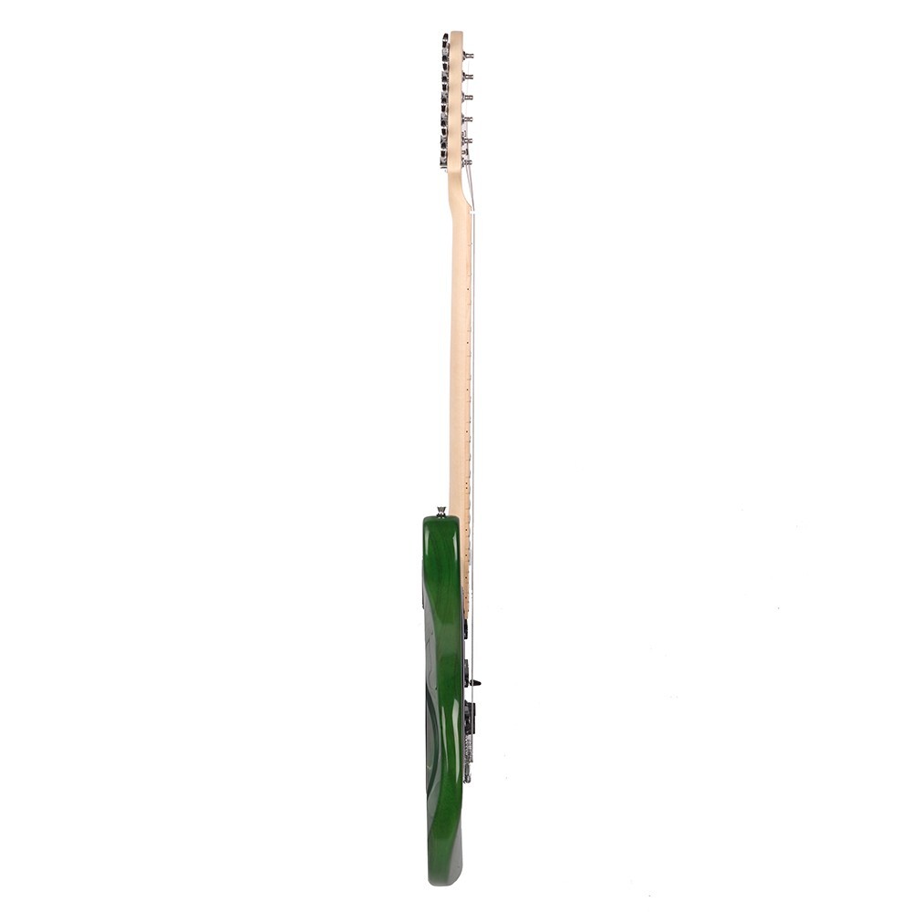 US GST Stylish Green Electric Guitar 6 String w/ Bag Strap &Black Pickguard Kit