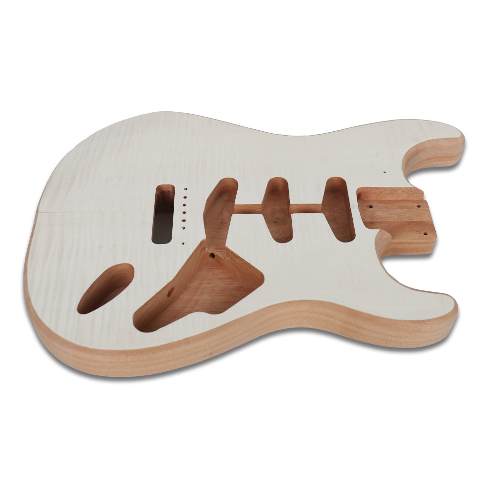 DIY Electric Guitar Kit Unfinish Uncut All Parts Stainless Fret Maple Neck