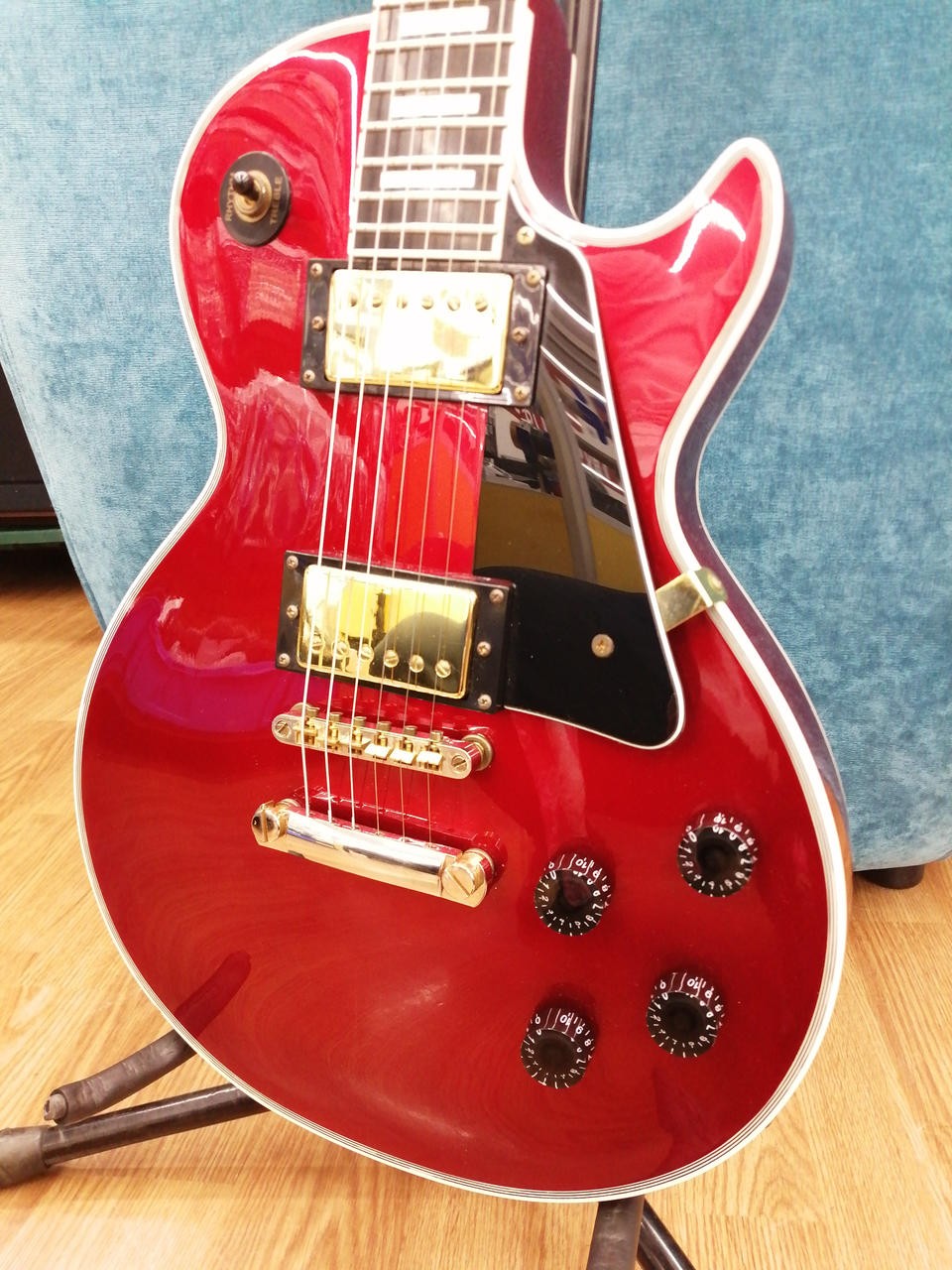 GRASSROOTS G-LP-C Red Les Paul custom type Electric Guitar Used From Japan