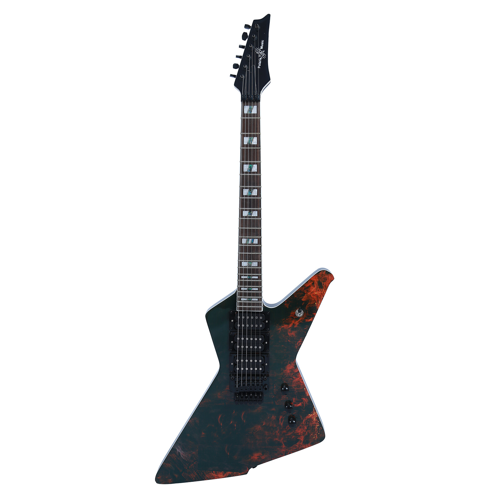 Polaris4Music 6 Strings Solid Electric Guitar Black Hardware Red Burst Finish