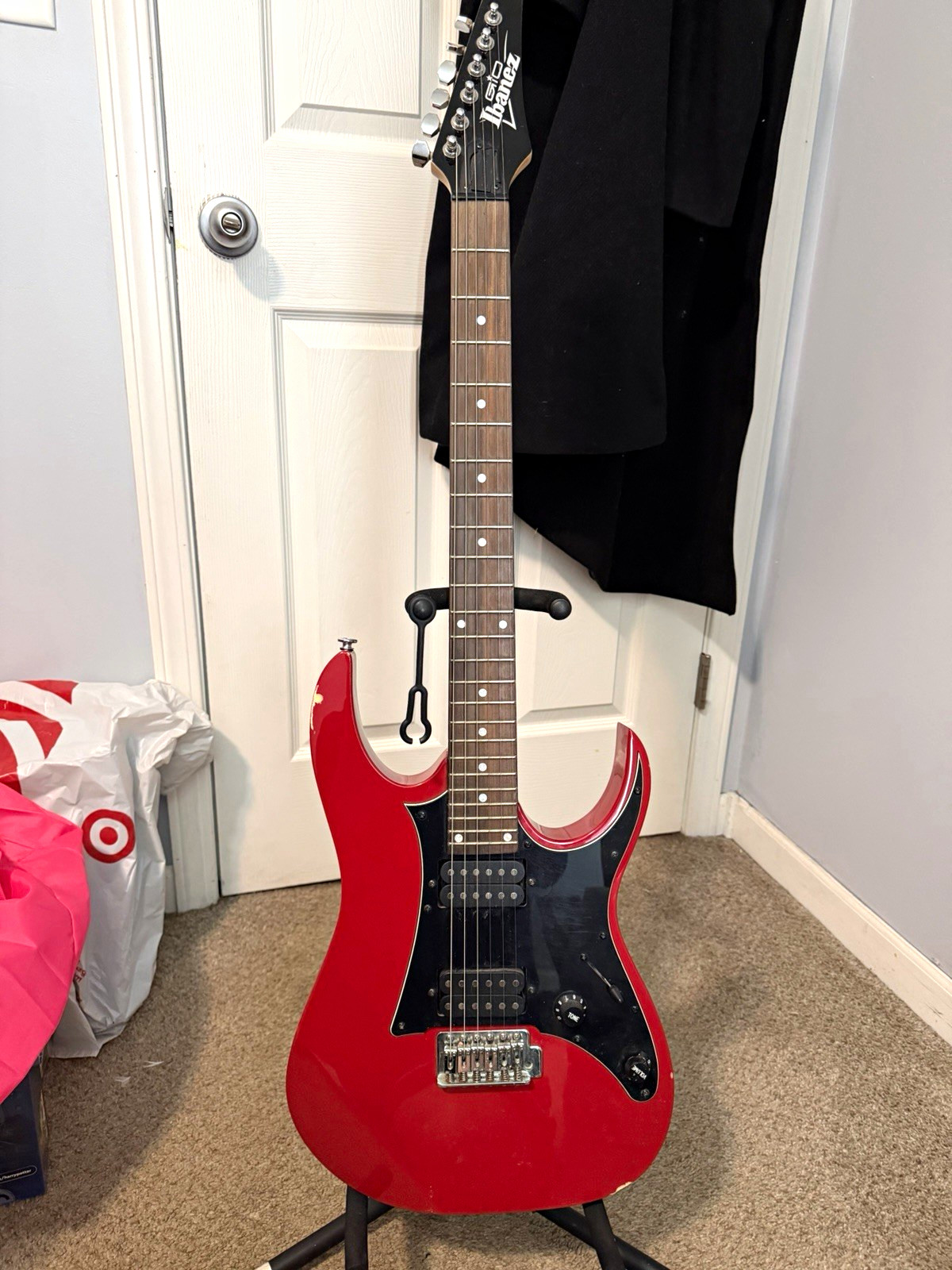 Ibanez GIO Electric Guitar Red HH Har , Right-Handed 6-String w/stand