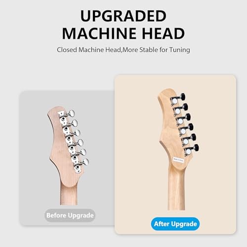 EGM100 30 Inches Real Kids Electric Guitar with Beginner Kit, Right Roseburst