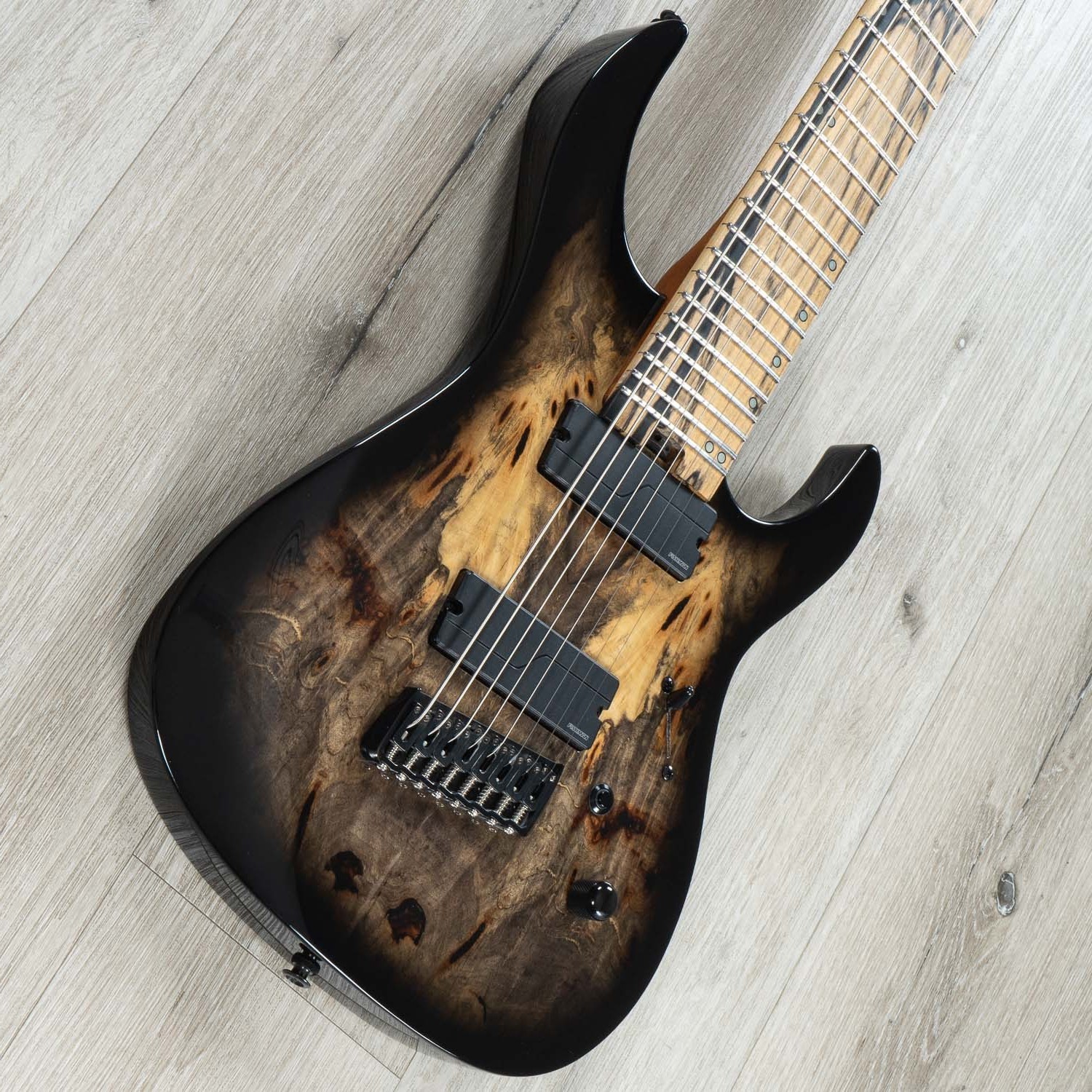 Legator Ninja N8FOD 8-String Multi-Scale Guitar, Palemoon Ebony, Jupiter