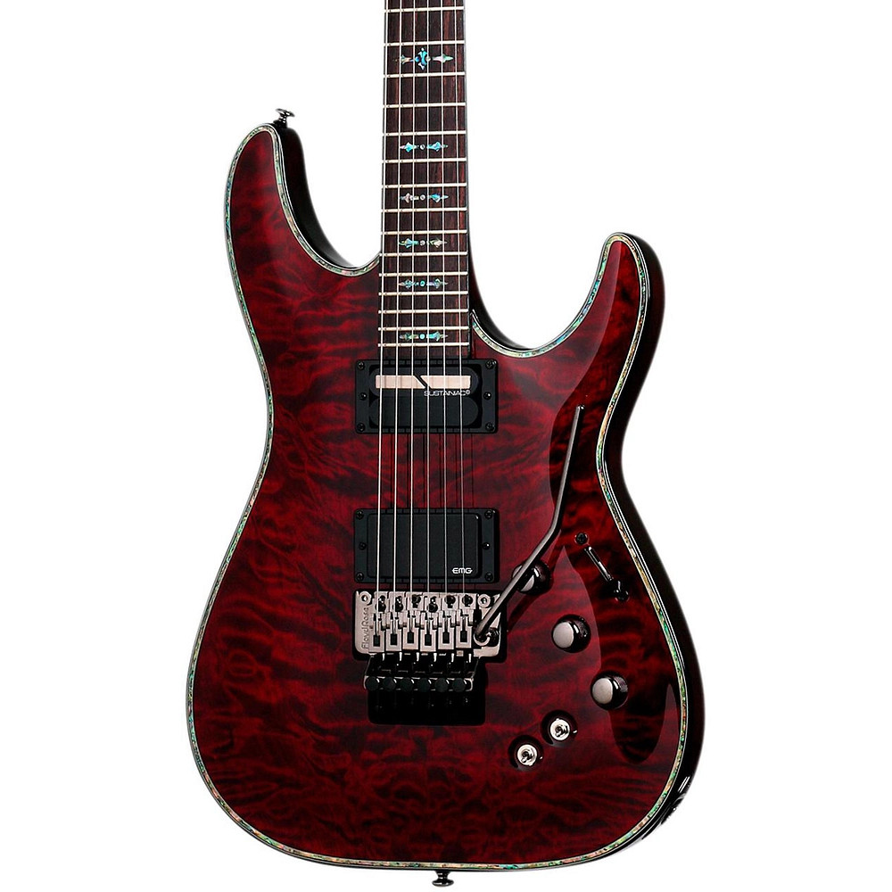 Schecter Hellraiser C1 With Floyd Rose Sustainiac Electric Guitar Black Cherry