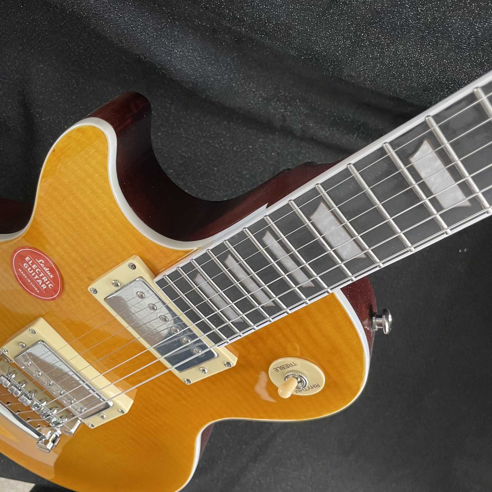 Left-handed Standard Electric Guitar Solid Mahogany Body fast ship Flamed veneer
