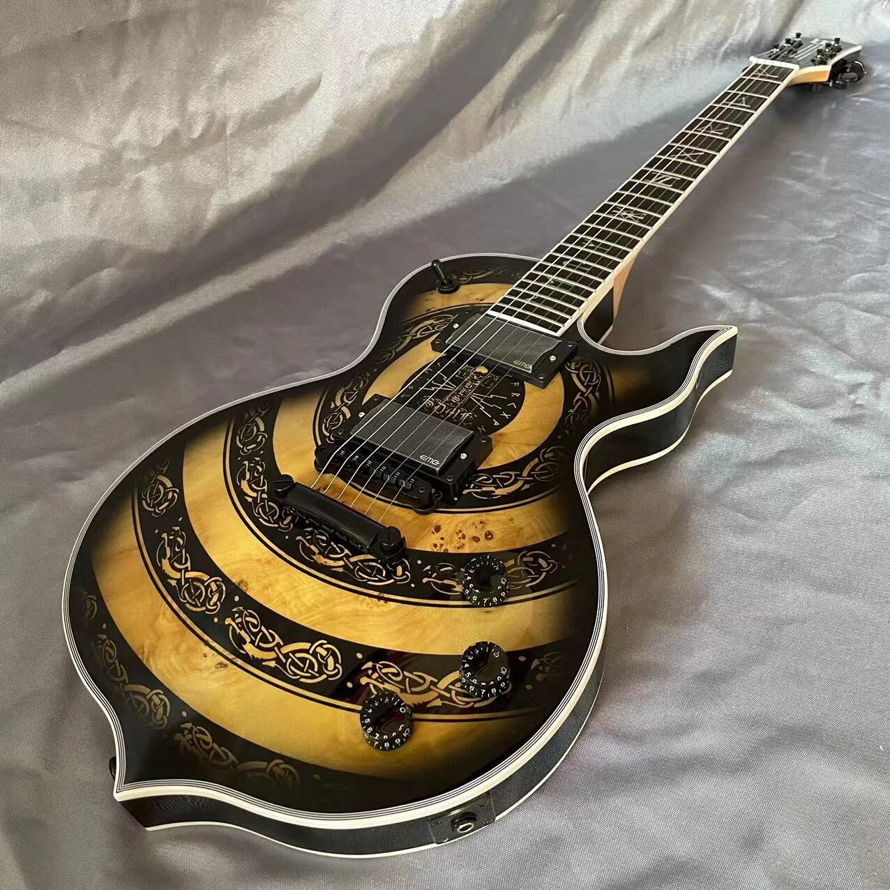Zakk Wyld Audio Odin Grail Electric Guitar with Viking Totem Bullseye Top