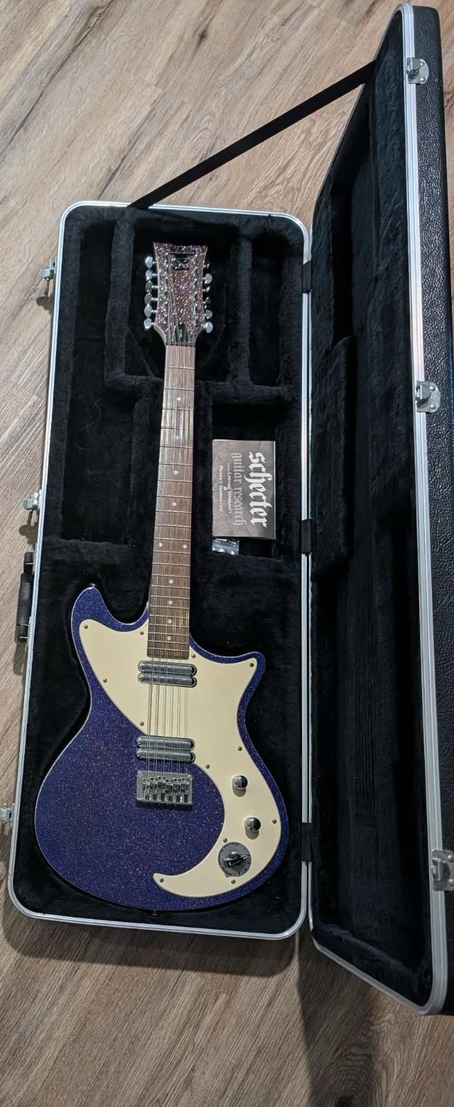 Schecter Diamond Series TSH-12 12-String Solid Body Electric Guitar Blue w/Case