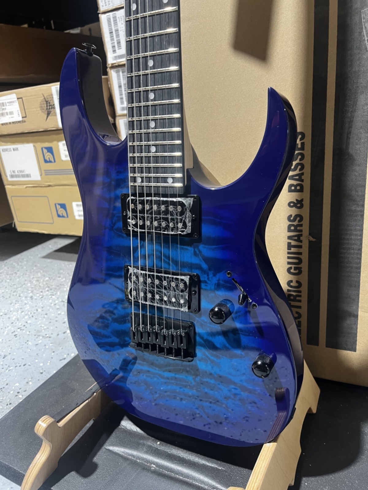 Ibanez Gio GRG7221QA Electric Guitar – Transparent Blue Burst
