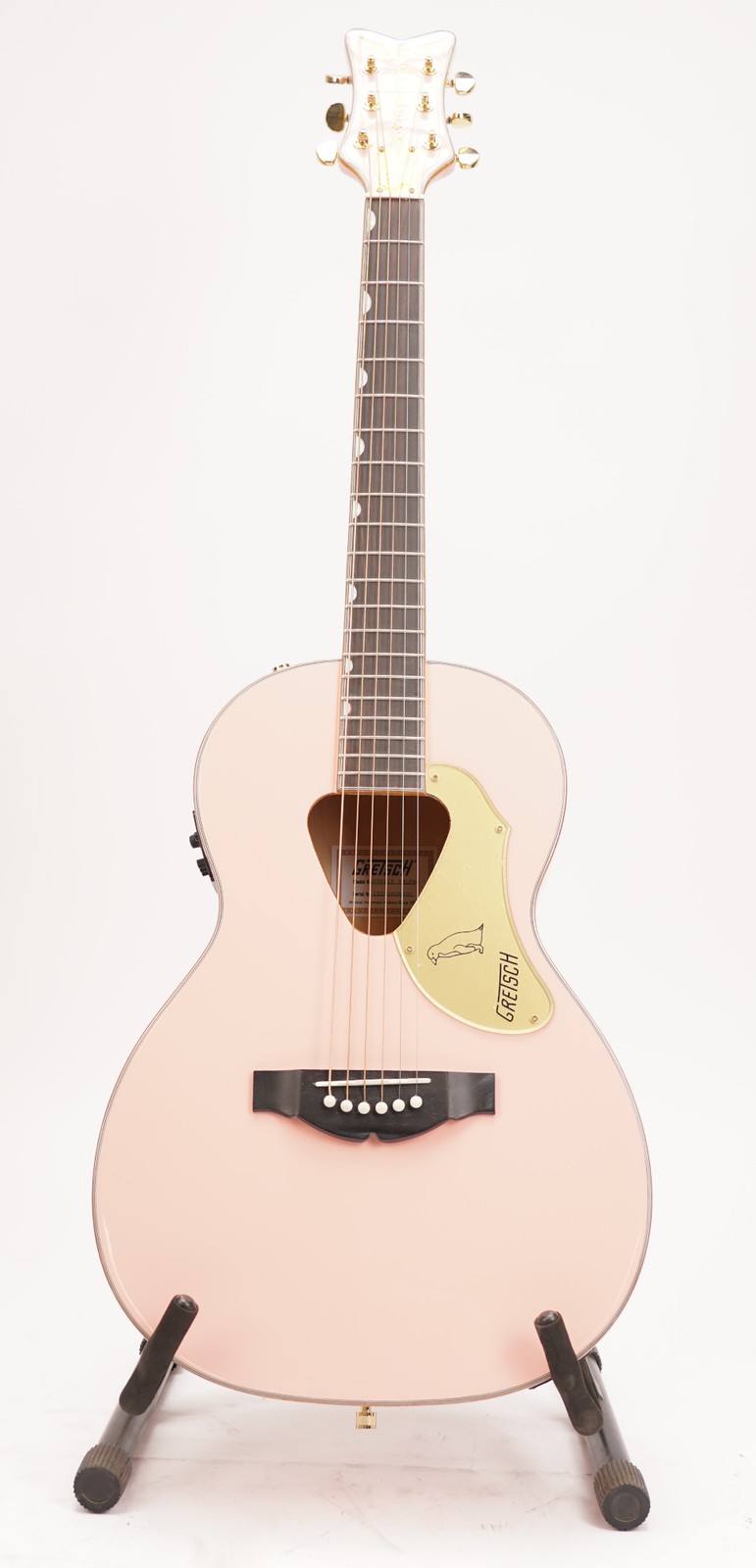 Gretsch G5021E Rancher Penguin Parlor Acoustic-Electric Guitar, Shell Pink