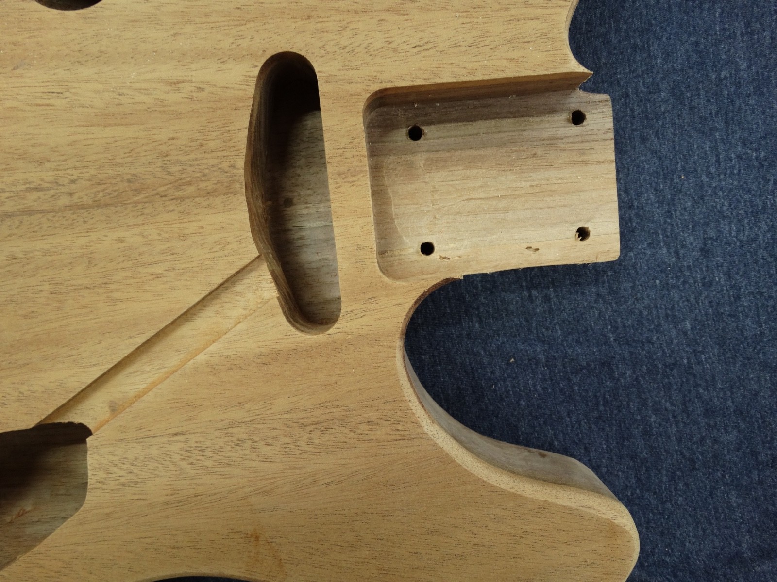 Tele style chambered unfinished- Walnut body with mahogany top. ’69 thin line