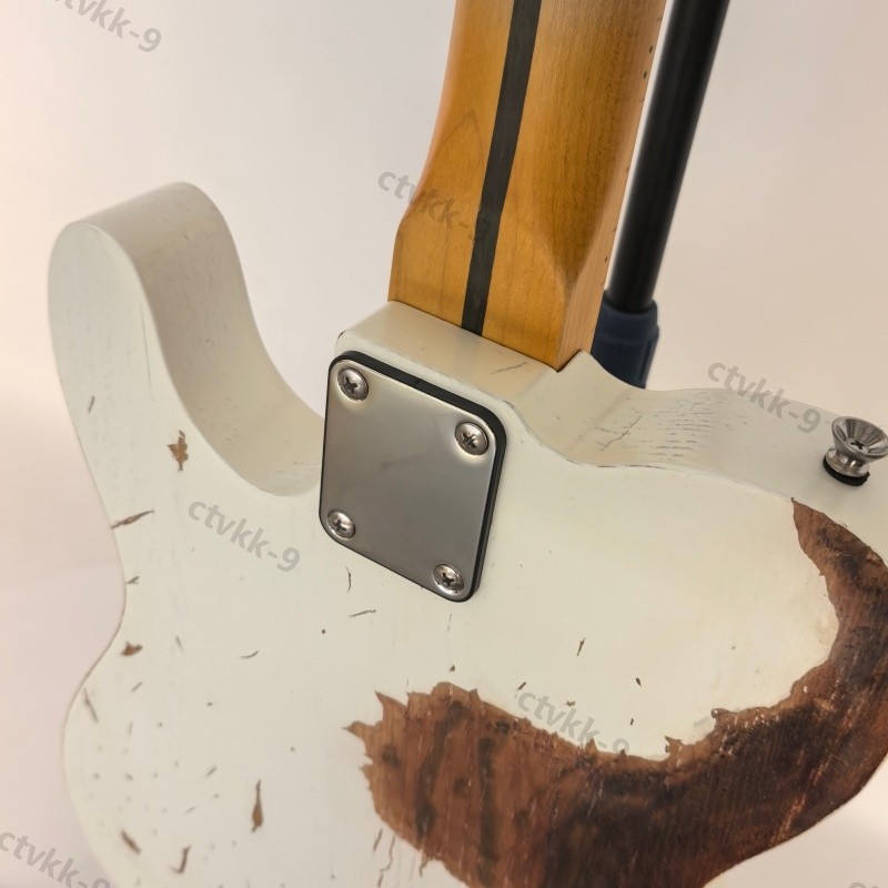 Heavy Aged Solid Body Electric Guitar Bone Nut Alder Body Stainless Rounded Fret