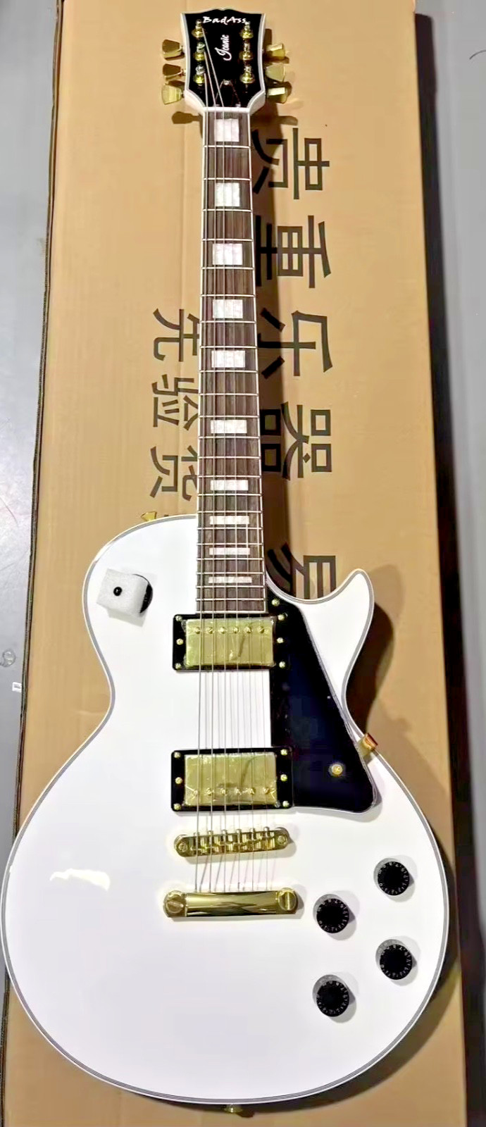 BadAss Iconic LP Style Electric Guitar Artic White with Accessories!!