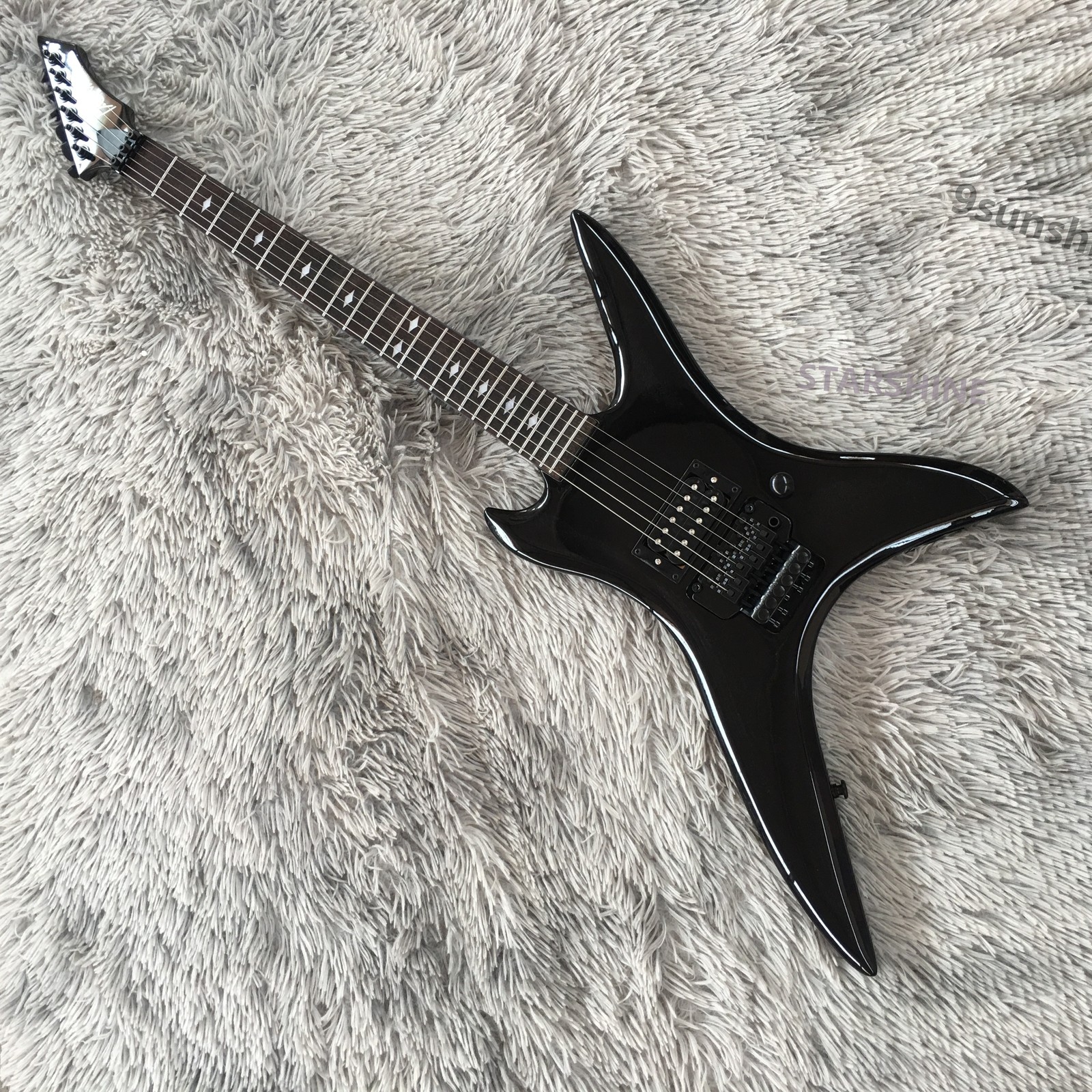 Unique BC Rich Electric Guitar Black Part Floyd Rose Bridge Fast soild body