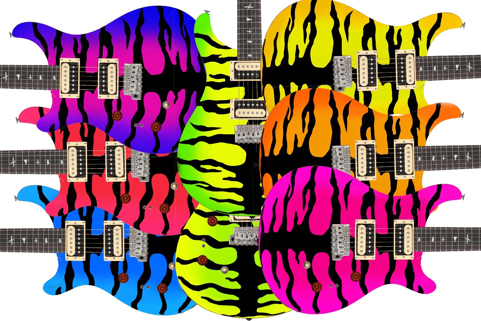 Guitar Skin Wrap Axe Reface Iconic 80’s Vivid Bengal Tiger 8 Bursts – 1222