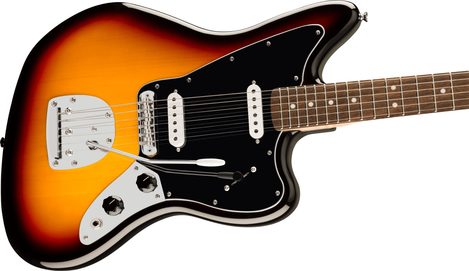 Fender Squier Affinity Series™ Jaguar®, Black Pickguard, 3-Color Sunburst