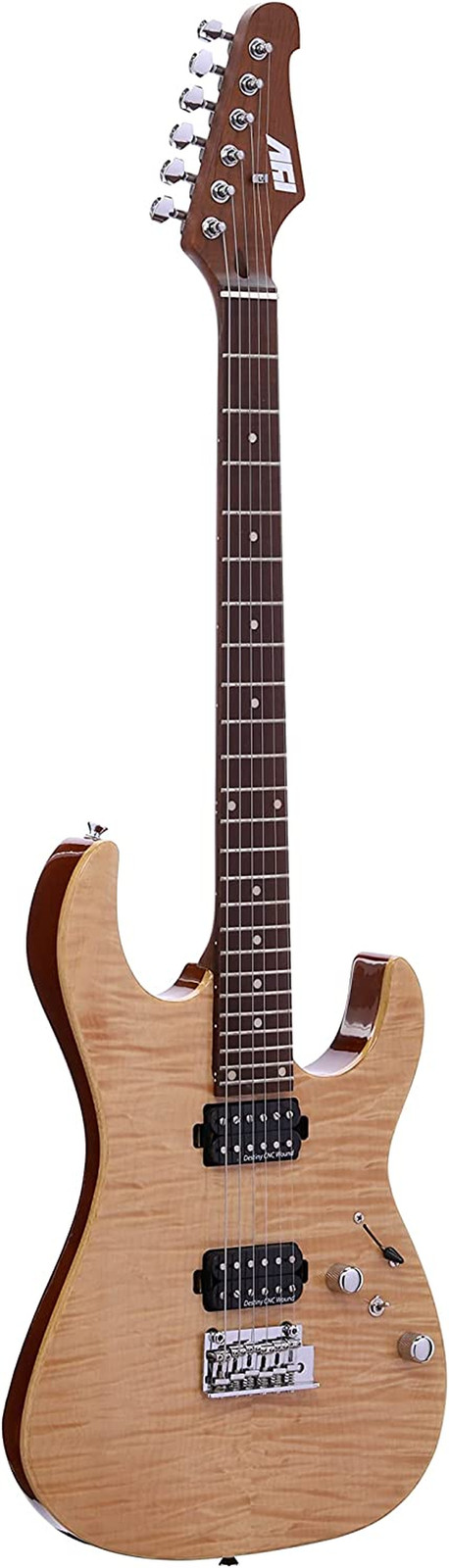 IYV 6 String Semi-Hollow-Body Electric Guitar, Right, Natural (IJZ-500 NA)