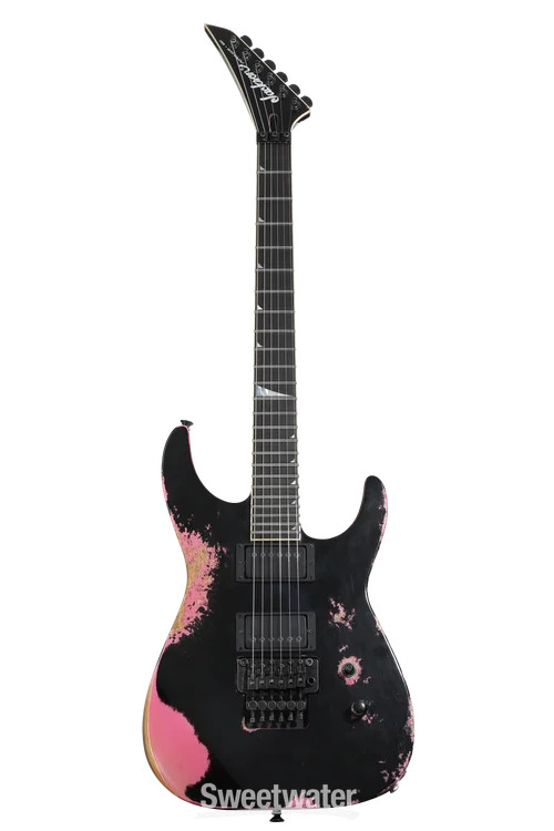 Jackson USA Tangent Series Soloist Electric Guitar – Black Over Platinum Pink,