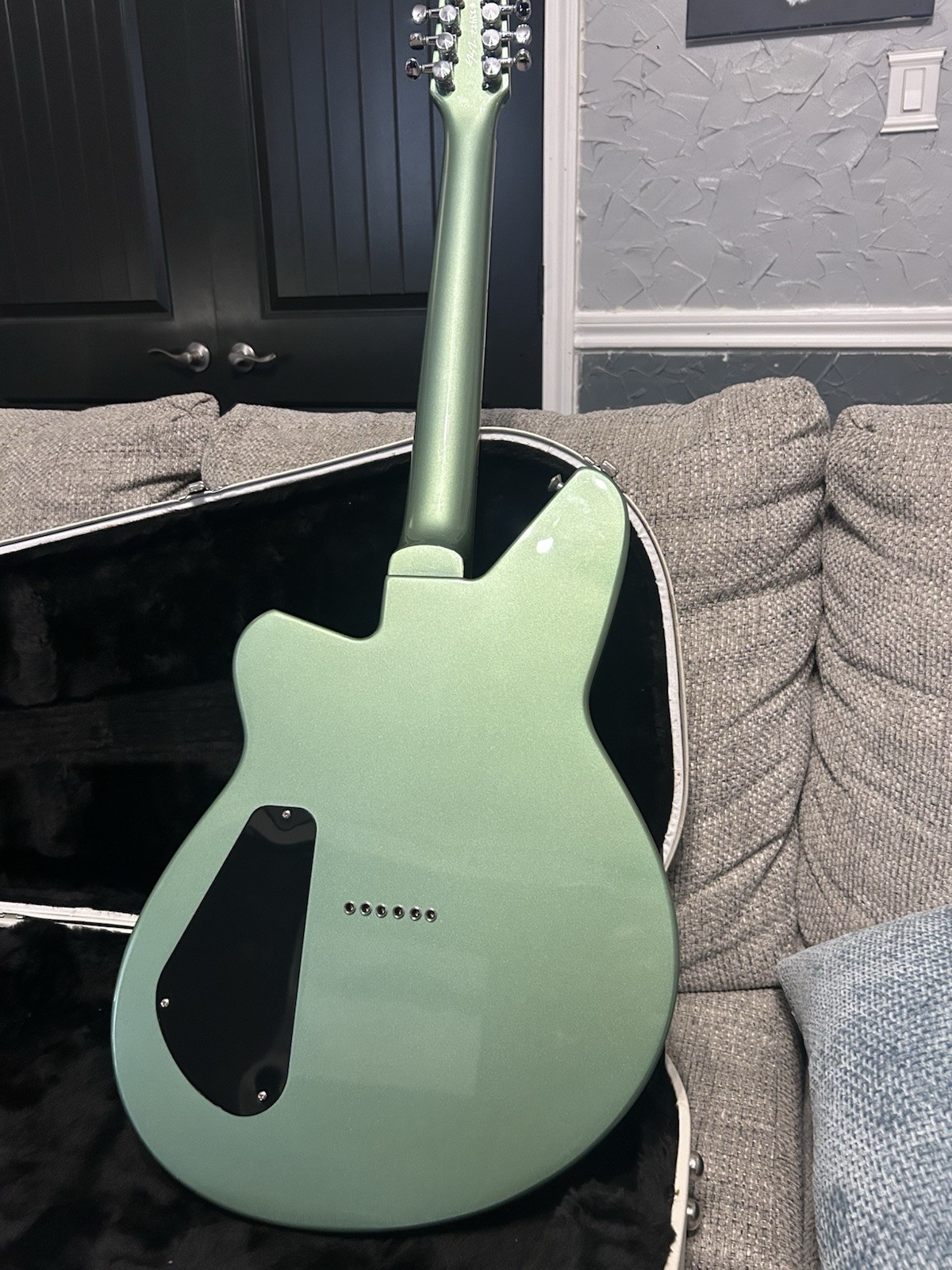 Reverend Airwave Semi-Hollow Electric Guitar Green 12-String w/Hardcase