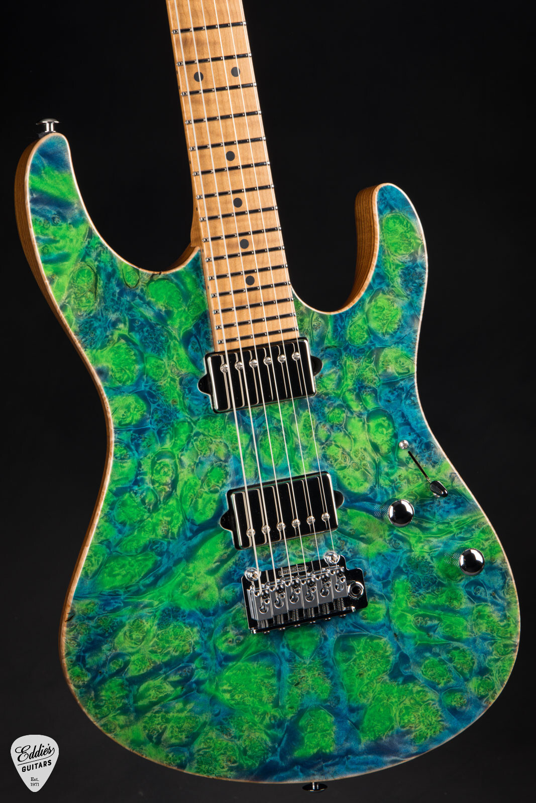 Suhr Modern Roasted Burl Maple – Trans Algae#88349