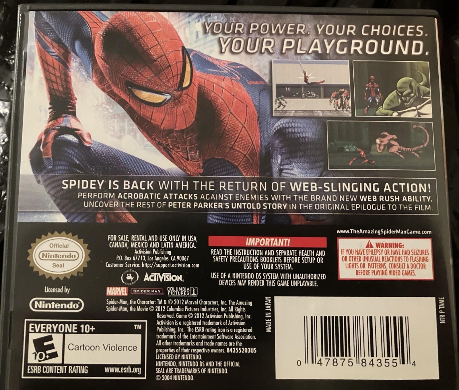 DS Game Lot, Mario Kart, Spider-Man, Sponge Bob