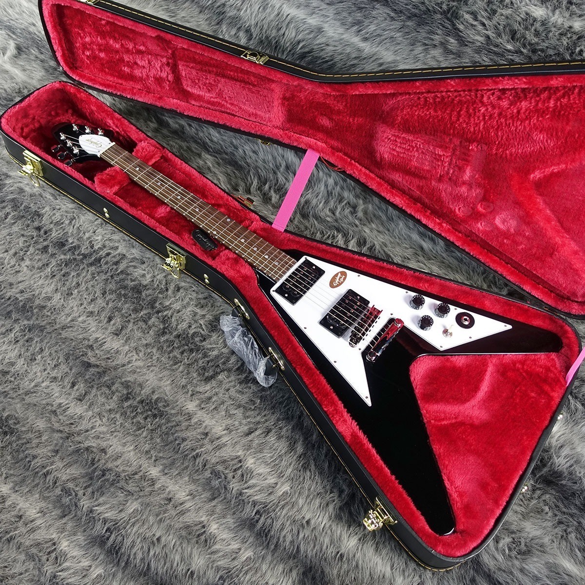 Epiphone Inspired by Gibson Kirk Hammett 1979 Flying V Ebony w/Hard Case New