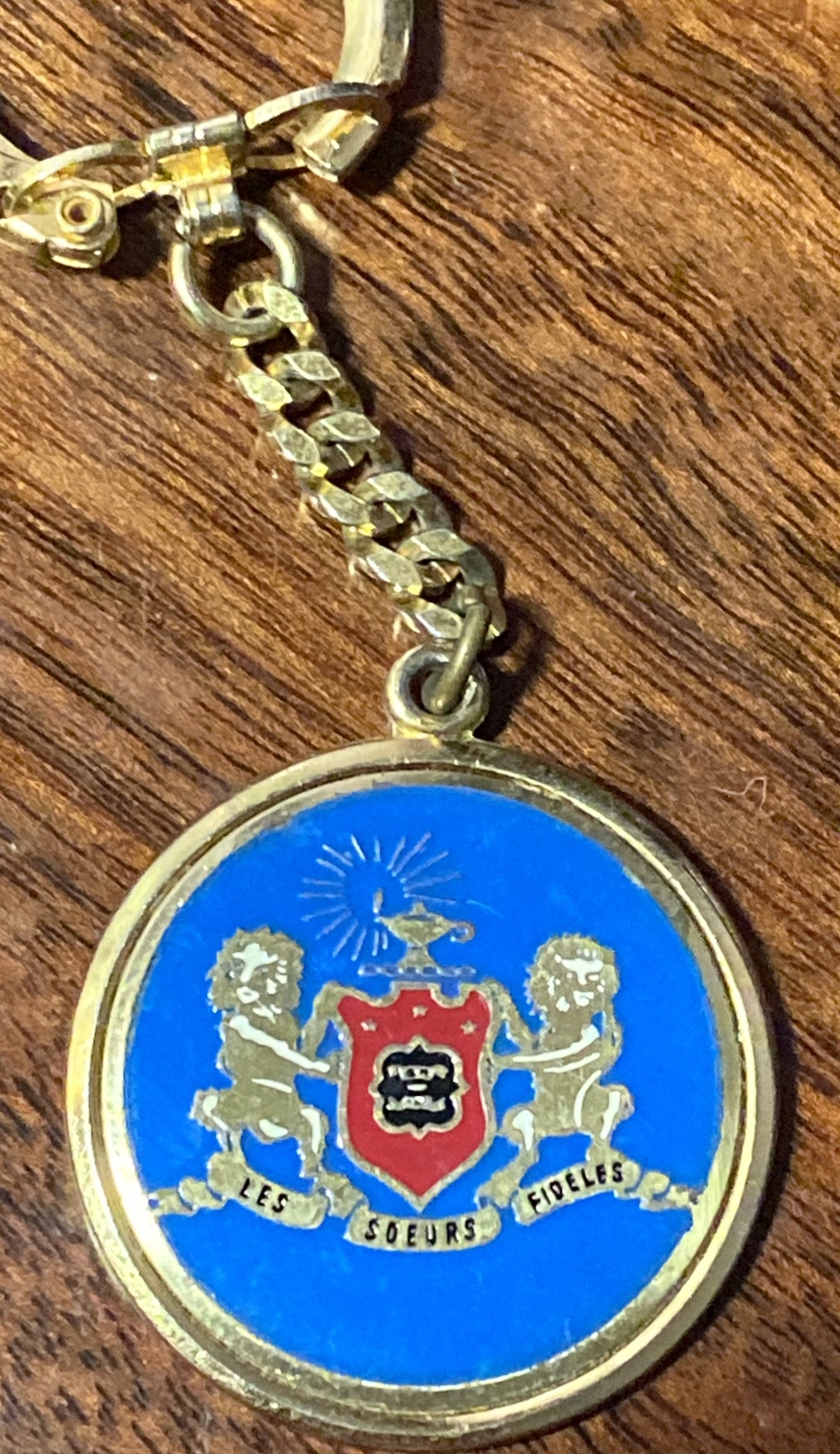 Vintage Les Soeurs Fideles Lion Crest Key Chain – Black Phi Mu Fraternity Noble