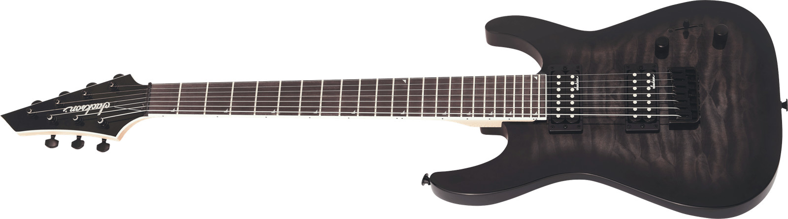 Jackson Dinky Arch Top JS22Q-7 DKA HT 7 String guitar, Transparent Blackburst