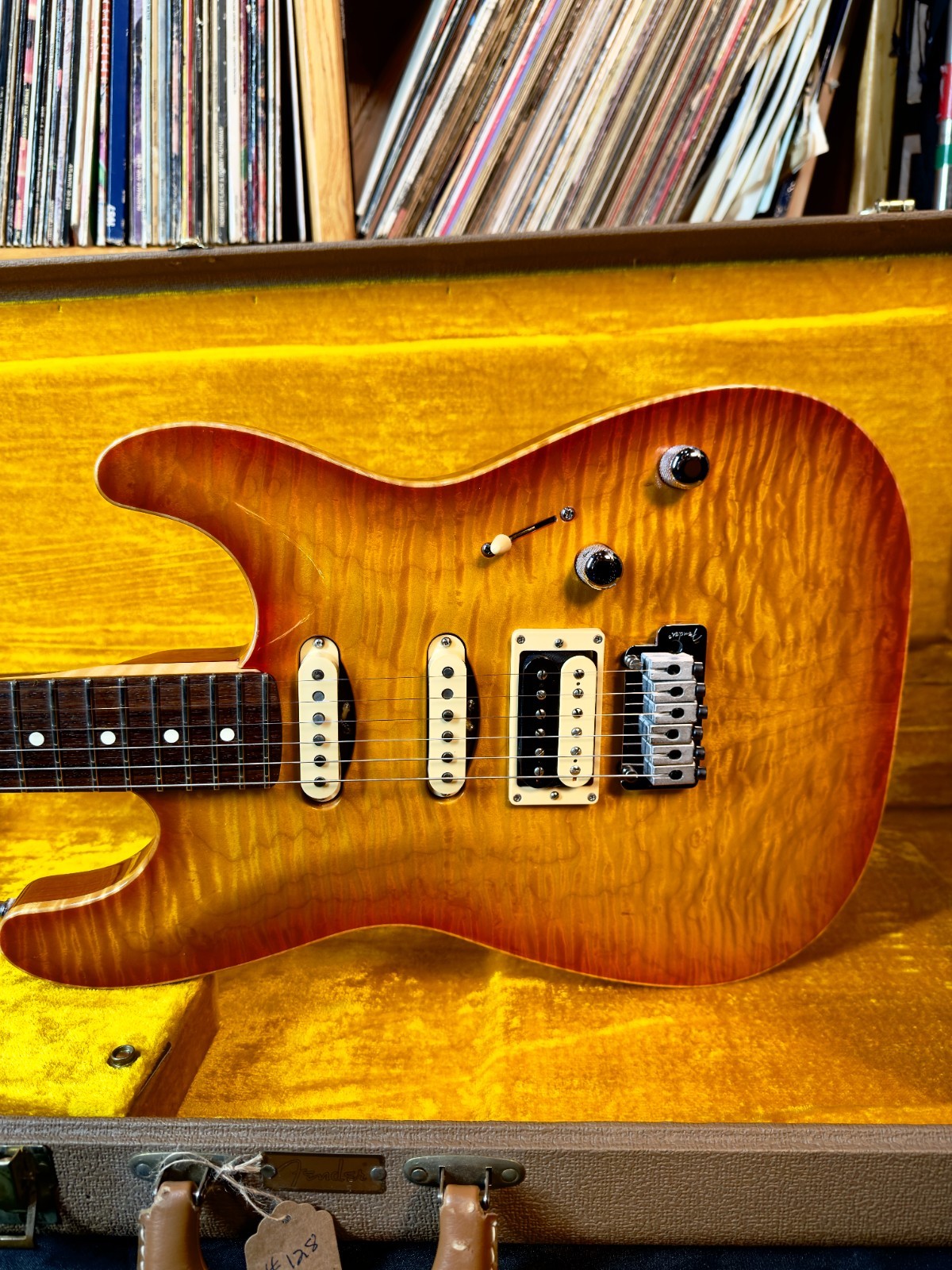 1995 Fender Custom Shop Carved Top Strat Aged Cherry Burst