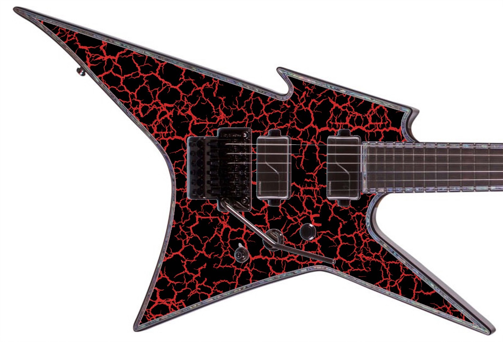 Guitar Wrap Skin Axe Re-Skin Iconic 80’s 6 Volt Crackle Back in Black 1219