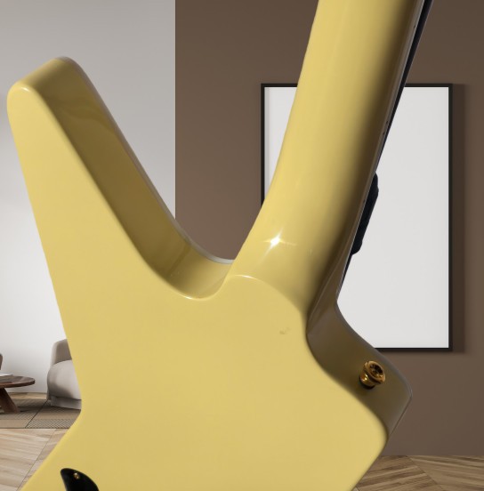 Hot sell 6 String cream yellow soild body Electric Guitar 2H Pickups Mahogany