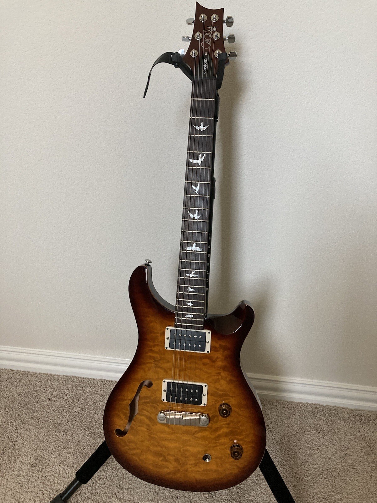 PRS SE Custom 22 Semi-Hollow Quilt Top Limited Run Electric Guitar 57/08s Gigbag