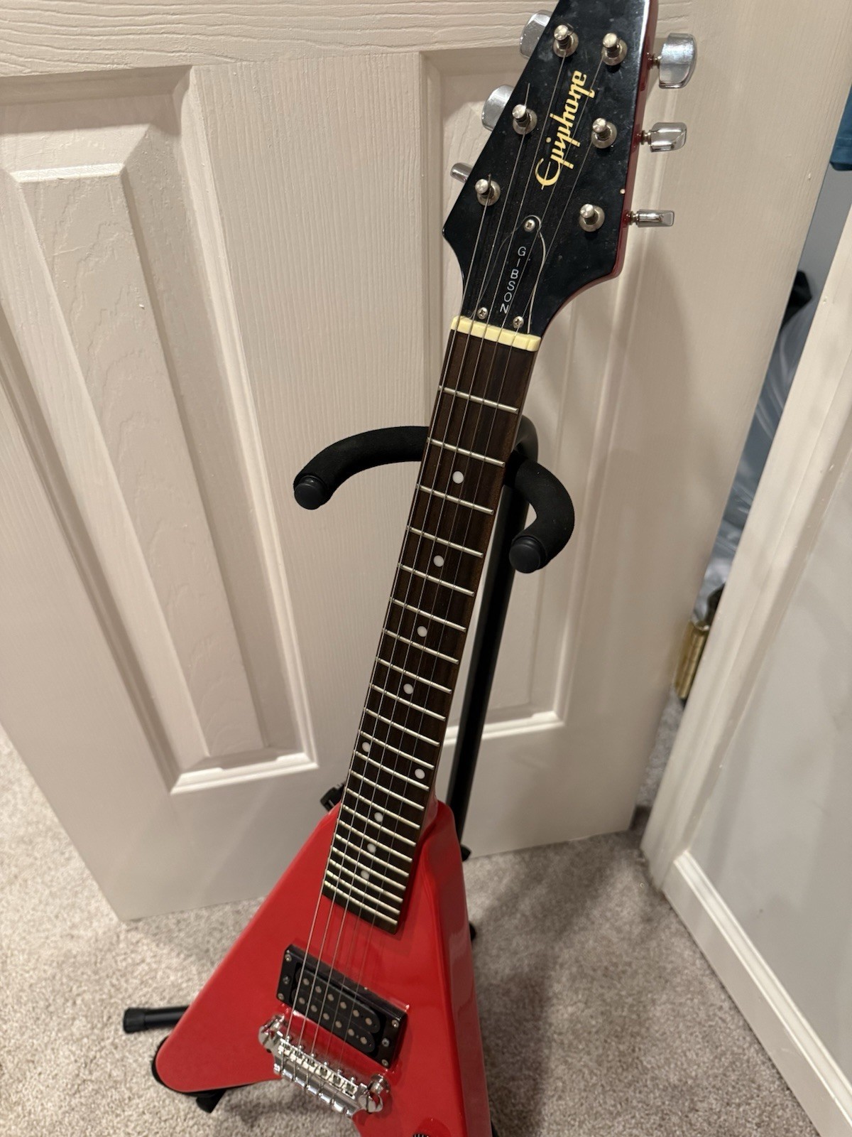 Epiphone Vee-Wee 3/4 Red Solid Body Electric Guitar 6-String RH 2002 21F