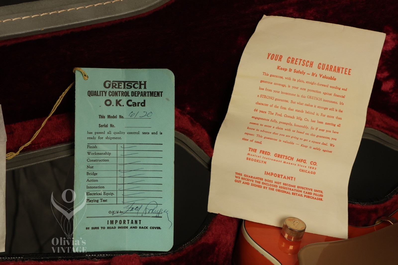 1964 Gretsch Chet Atkins 6120 Nashville Western Orange with HANG TAG
