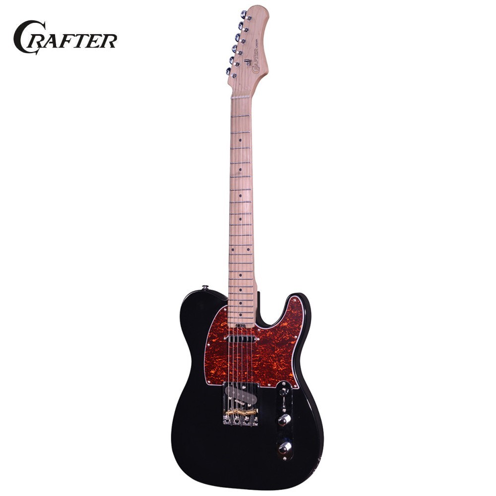 Crafter Crema Series T-Style Alder Electric Guitar Cosmic Black With Gig Bag