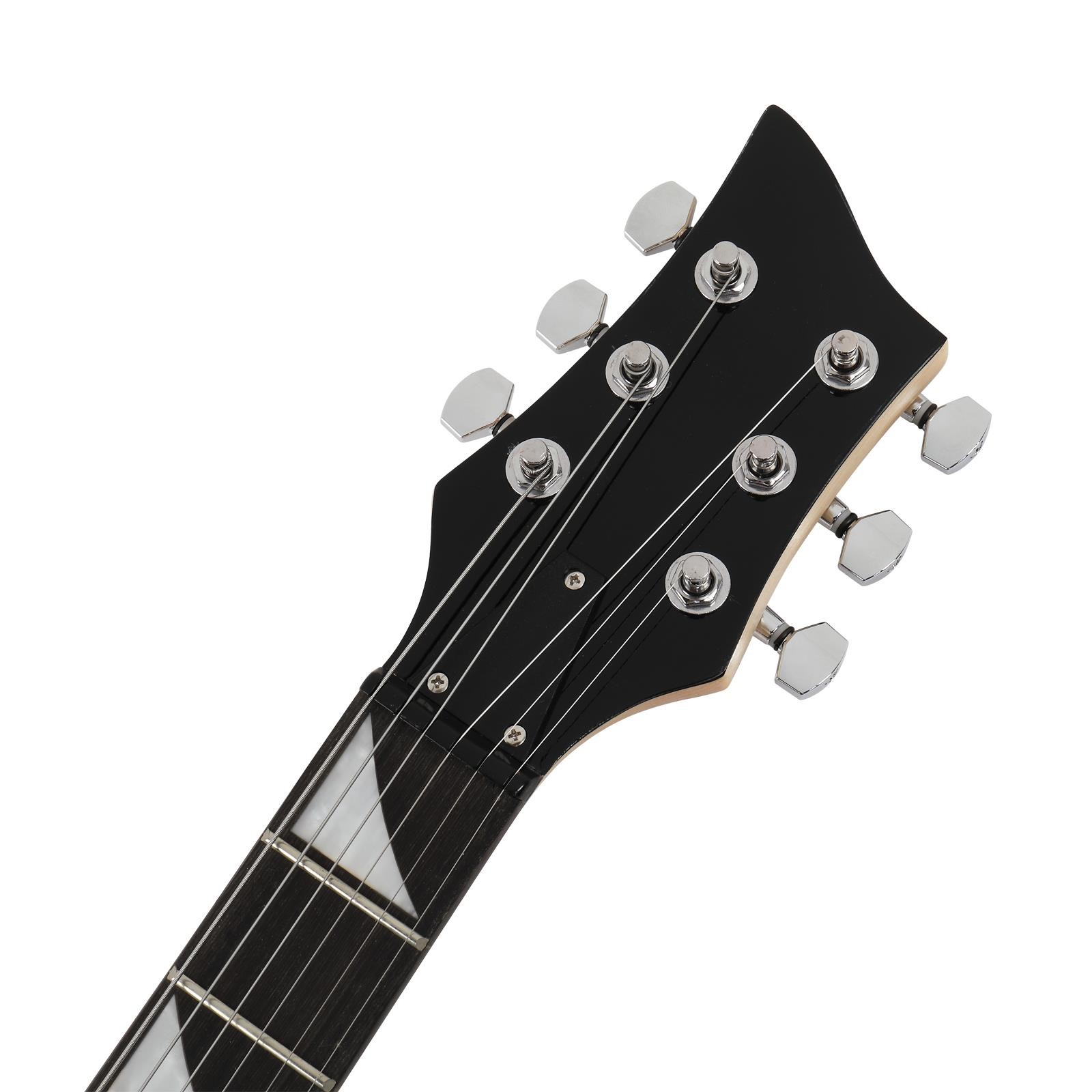 New Electric Guitar Black 6 String Flame Type Beginner Practice Right-Handed