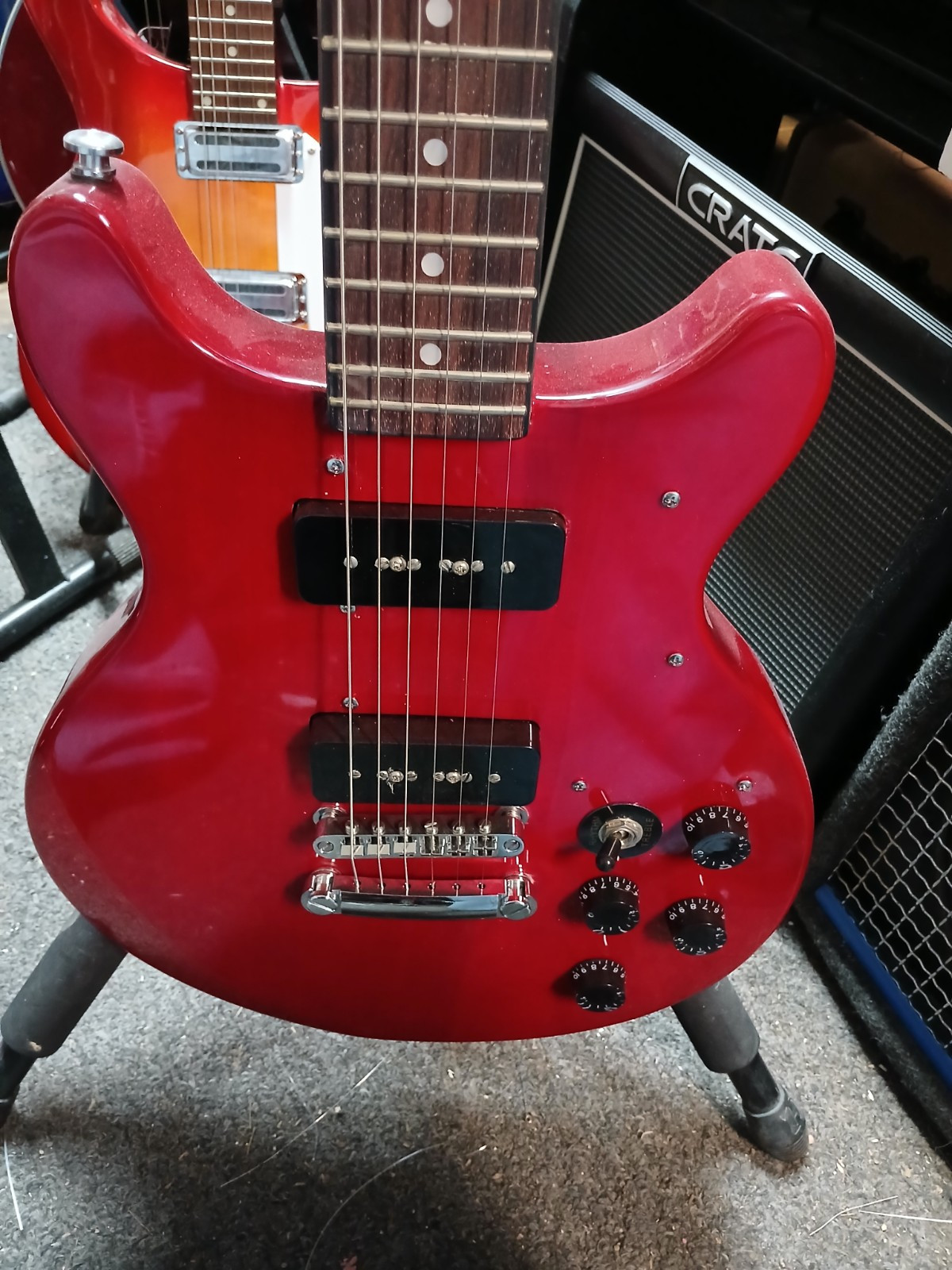 NEW Firefly DOUBLE CUTAWAY-THINK LES PAUL SPECIAL-P-90s RED-out of production