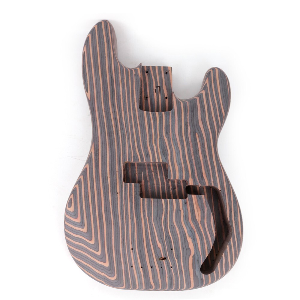 DIY 4 Four String Electric P Bass Guitar Kit Zebrawood Body Neck Fingerboard