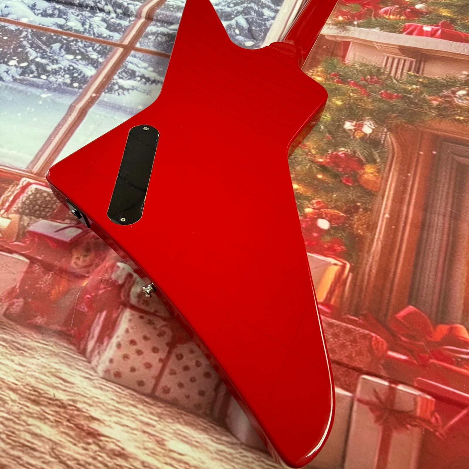 New Acepro Electric Guitar Red Explored HH pickups Block Fret Inlays Hard Rock