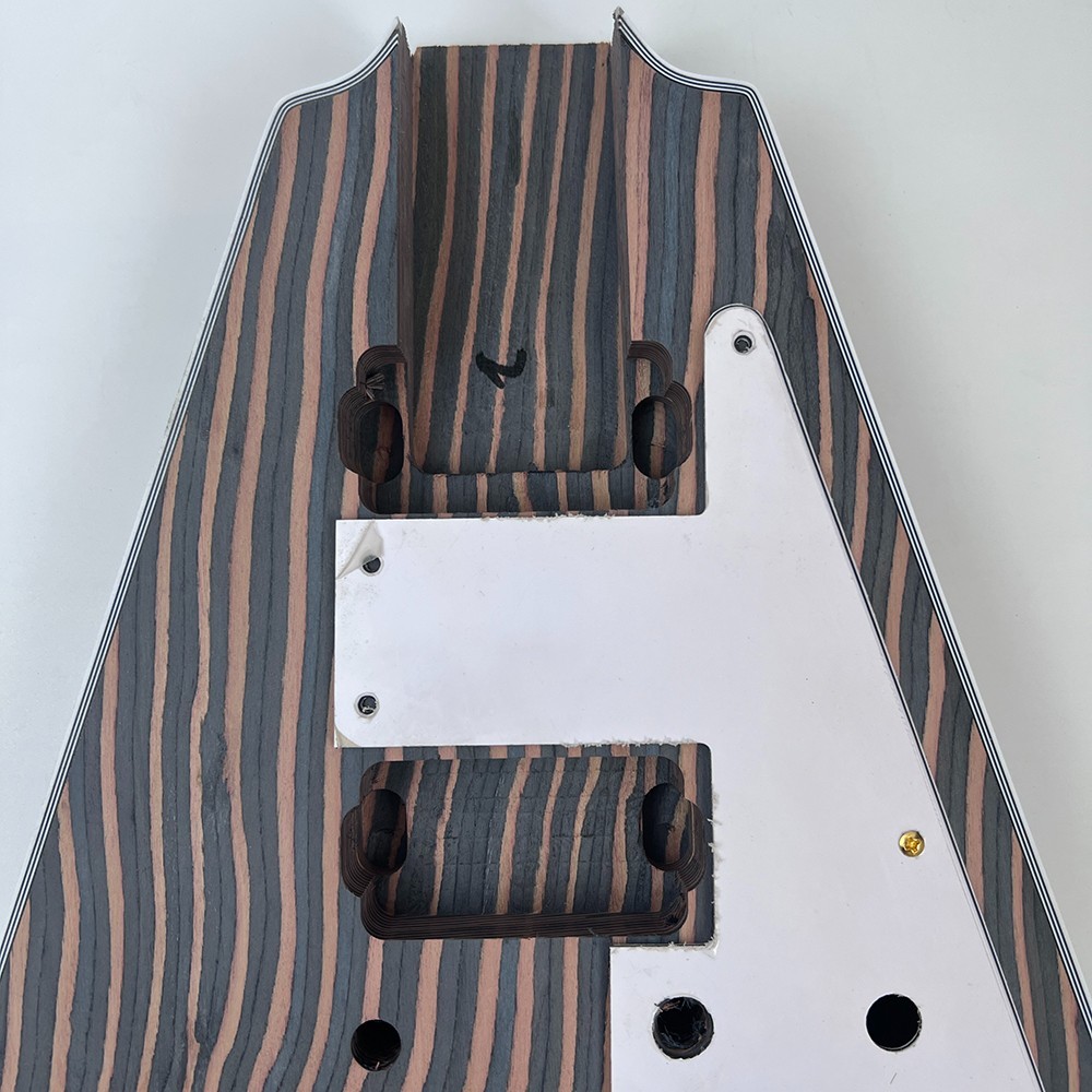 DIY Electric Guitar Kits Unfinished Whole Body Zebrawood 628/22 Frets Free Ship