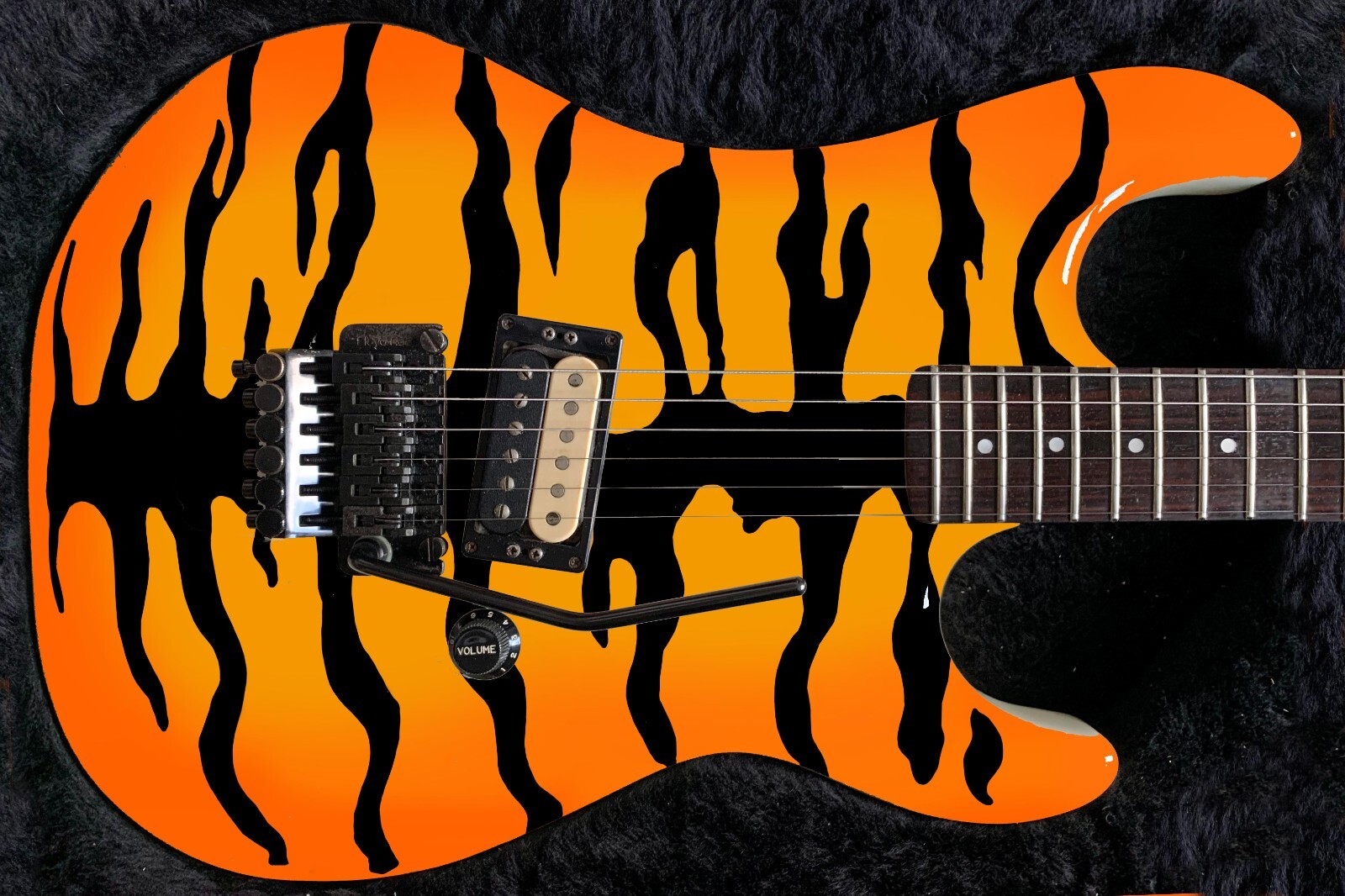 Guitar Skin Axe Wrap Re-skin Bass Reface Blue White Bengal Tiger Stripes 1222