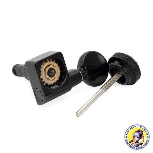 Musiclily Pro R18K Left-Handed 6-In-Line 2-Pin Locking Tuners Black Fender Strat