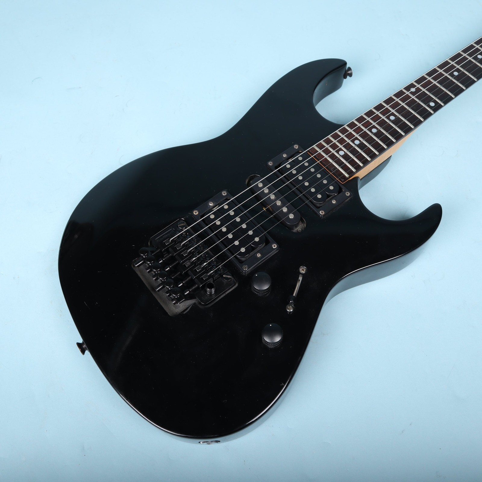 1989 Squier FR-212 Floyd Rose II Black Korea Reverse Headstock RARE HM