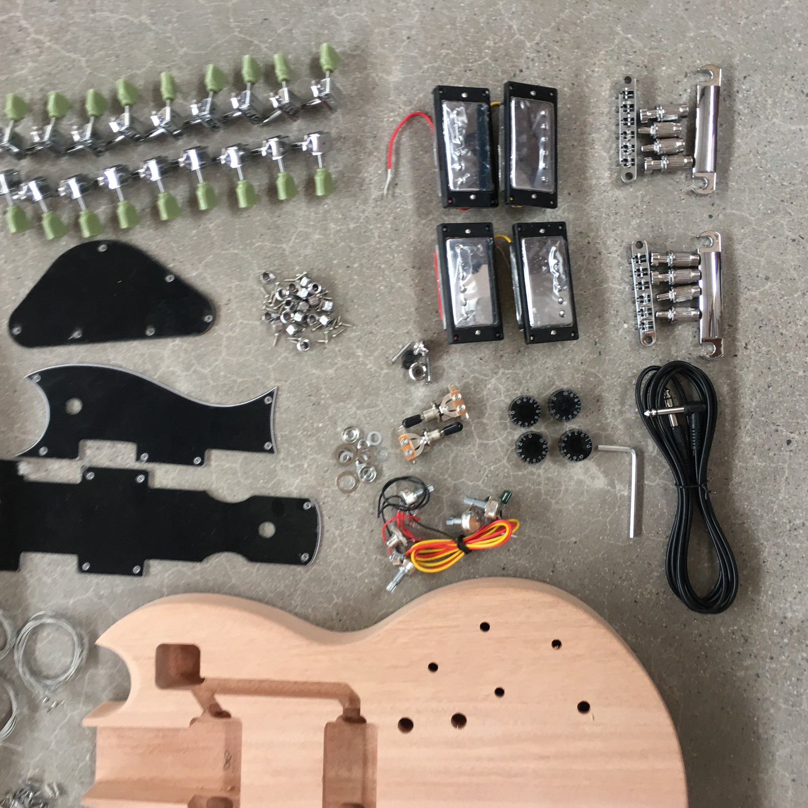 12+6 String Double Neck Kit DIY Unfinished Electric Guitar Rosewood Fingerboard