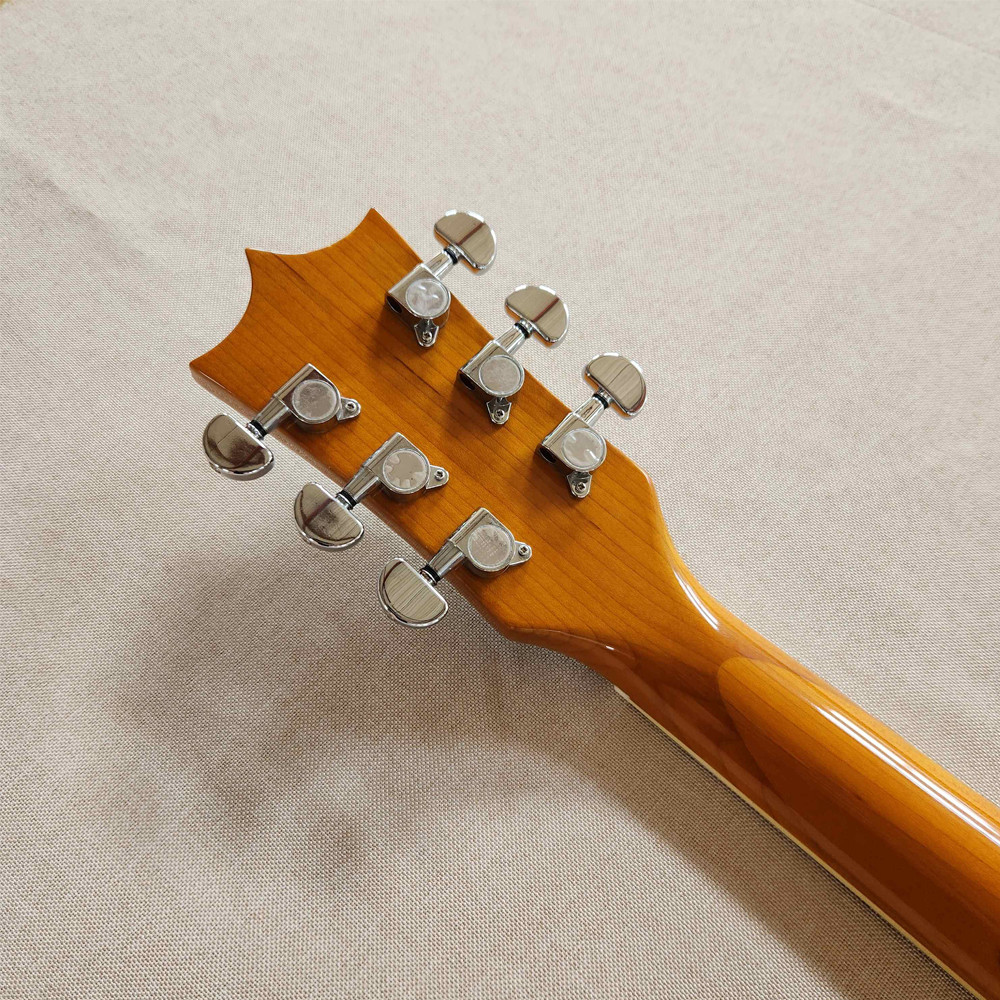 Electric Guitar Mahogany Body Maple Fretboard Abalone Inlay Set In Rainbow